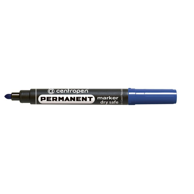 Маркер CENTROPEN Permanent Dry Safe 8510/03, 2,5 мм круглий син.